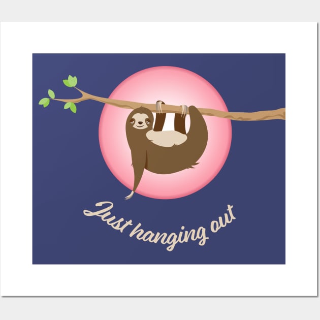 Sloth hanging out Wall Art by candhdesigns